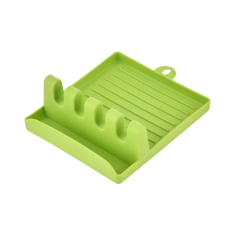 Simple Plastic Multi-functional Household Kitchen Spoon Rests Holder Pot Clips Organizer Rack Non-slip Pad for Spatula Pot Lids