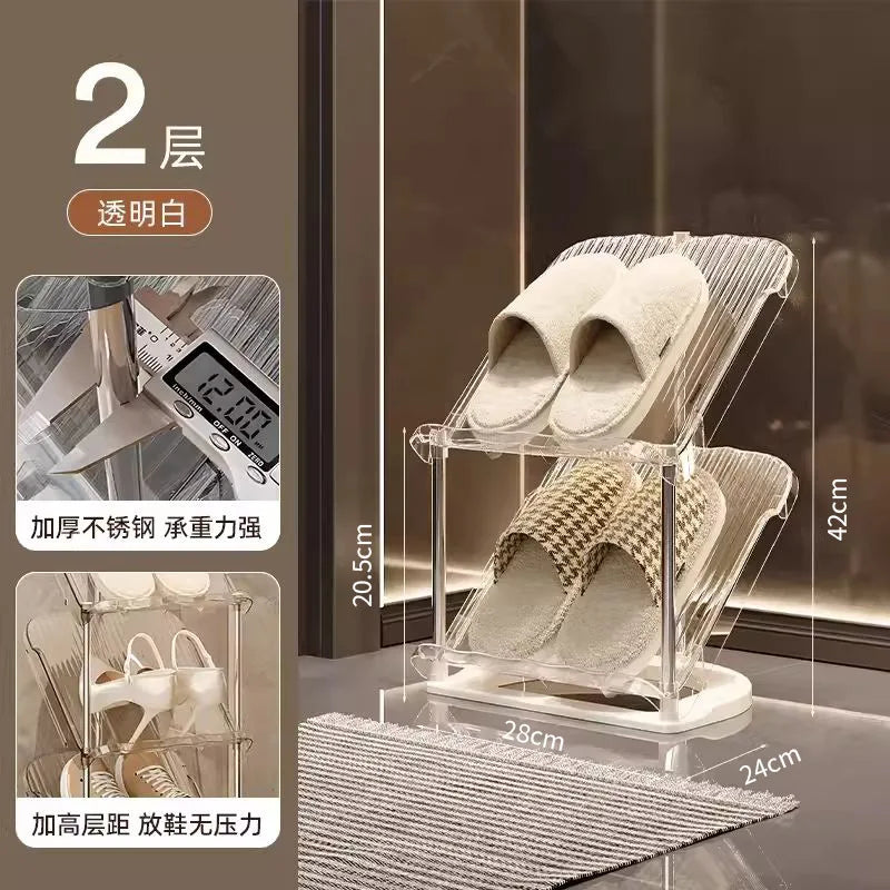 Compact Shoe Rack Multi-Tier Small Narrow Shoe Storage for Home Entryway Rental Dorm Space-Saving Shoe Cabinet