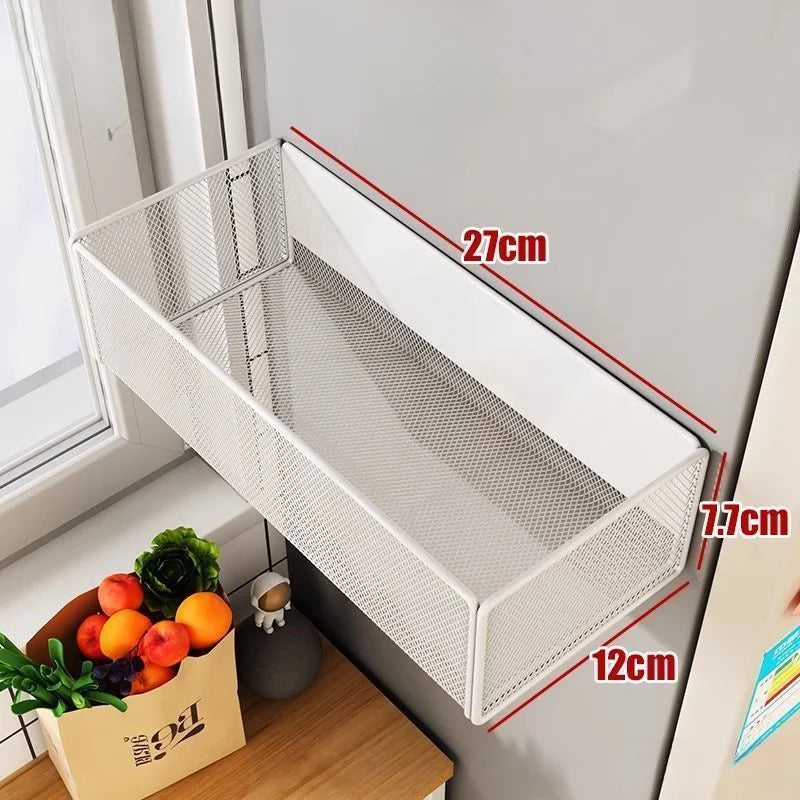 Home Refrigerator Shelf Side Storage Magnetic Artifact Side Side Hanging Basket Basket Box Supplies Household Summary Holder