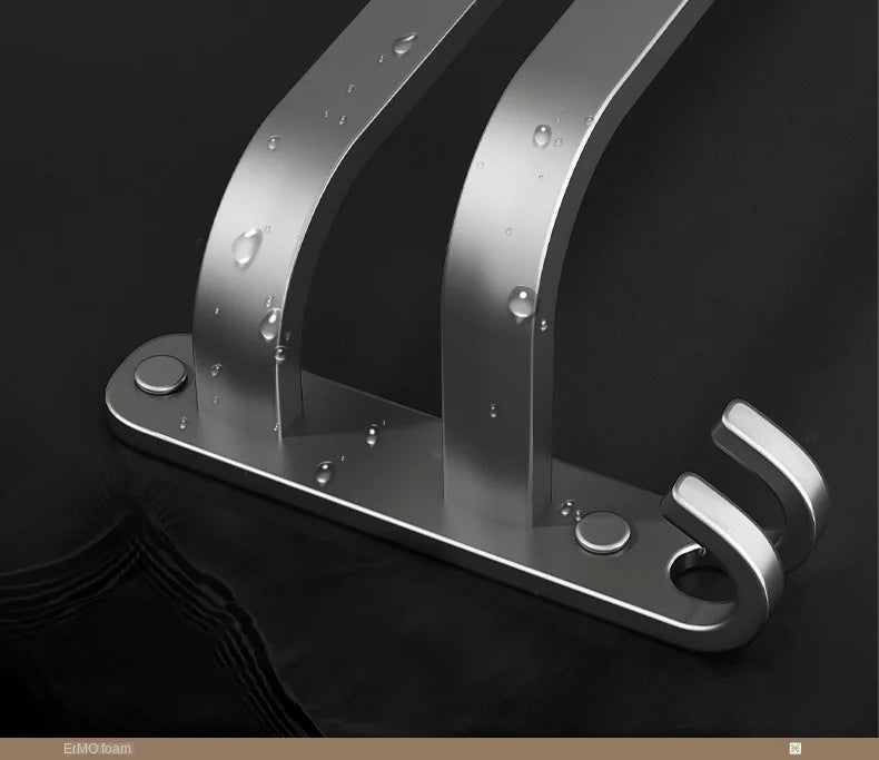 Gun Grey Three-Tier Wall-Mounted Bathroom Towel Rack Punch-Free Toilet Storage Rack Metal Material Similar to Dinnerware