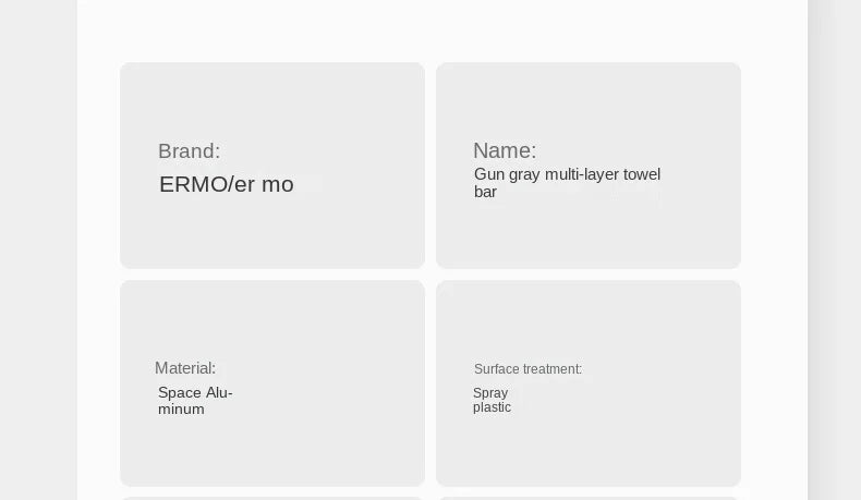 Gun Grey Three-Tier Wall-Mounted Bathroom Towel Rack Punch-Free Toilet Storage Rack Metal Material Similar to Dinnerware