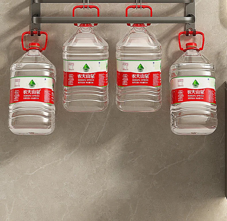 Gun Grey Three-Tier Wall-Mounted Bathroom Towel Rack Punch-Free Toilet Storage Rack Metal Material Similar to Dinnerware