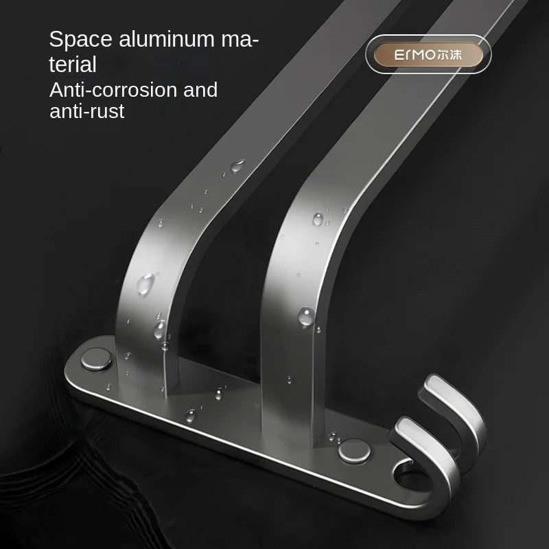 Gun Grey Three-Tier Wall-Mounted Bathroom Towel Rack Punch-Free Toilet Storage Rack Metal Material Similar to Dinnerware