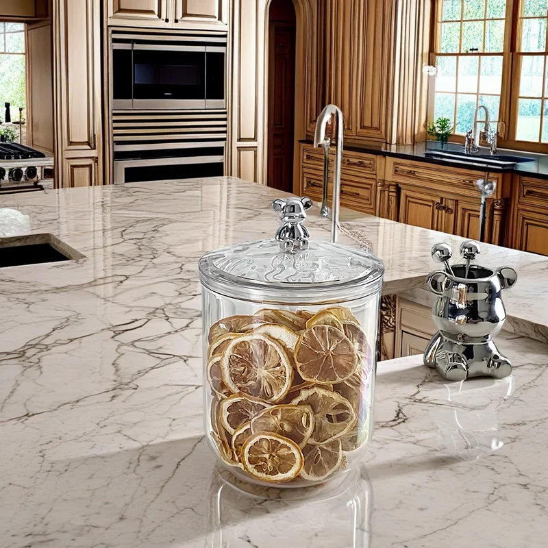 Premium Food-Grade Transparent Plastic Sealing Jar - Moisture-Resistant Kitchen Storage Container for Spices