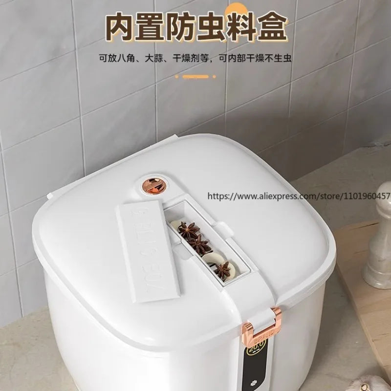 Food-Grade Rice Storage Container for Home, Airtight Rice Bucket with Insect-Proof Moisture-Proof Flour Storage Bin