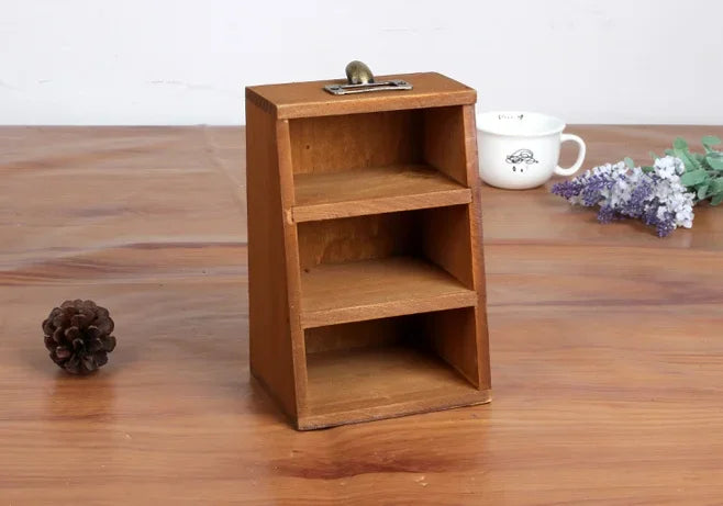 Multi Functional Wooden Desktop Organizer Pencil Holder Makeup Brush Storage Box Desk Accessories Remote Control