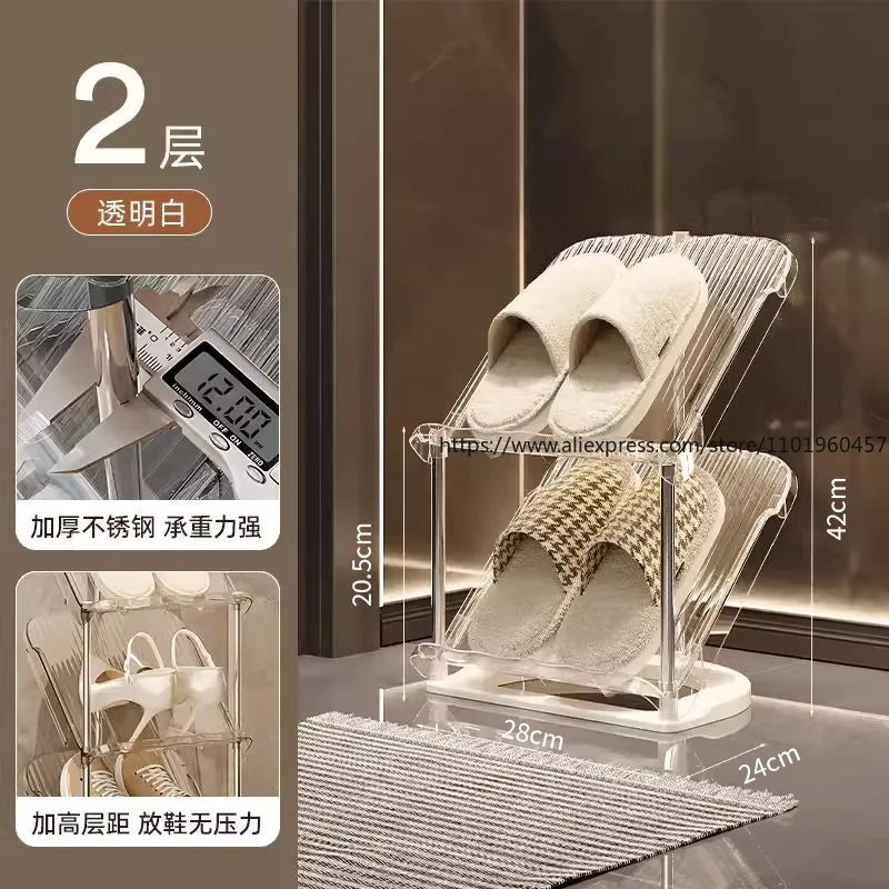 Compact Shoe Rack Multi-Tier Small Narrow Shoe Storage for Home Entryway Rental Dorm Space-Saving Shoe Cabinet