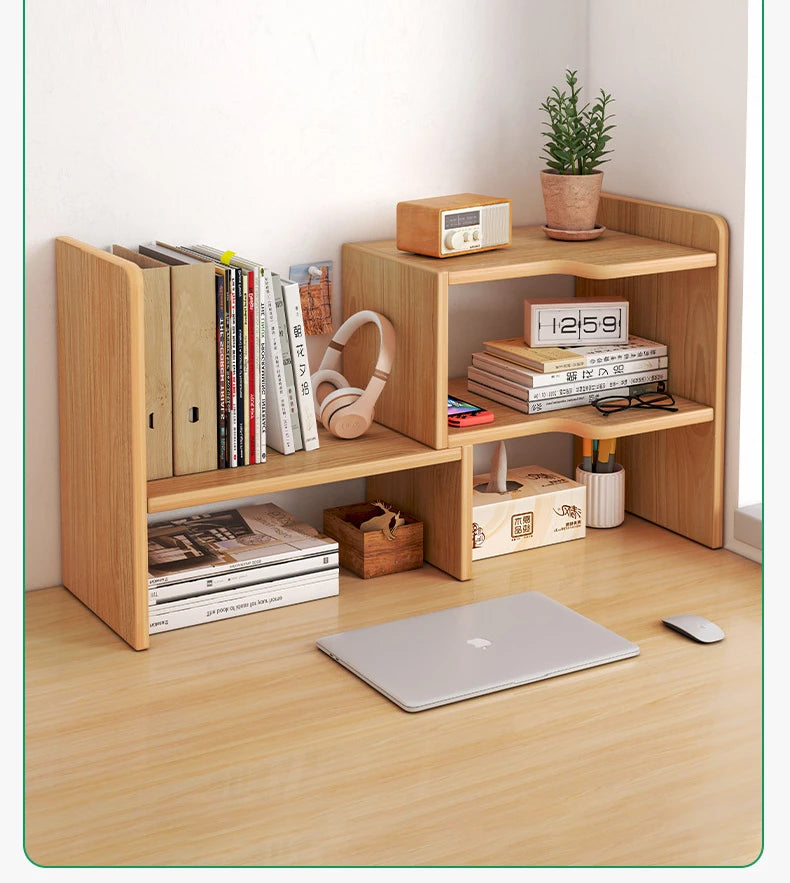 Stylish Desk Organizer - Multiple Tiers Desk Shelf with Compartments for Home Office and Dorm