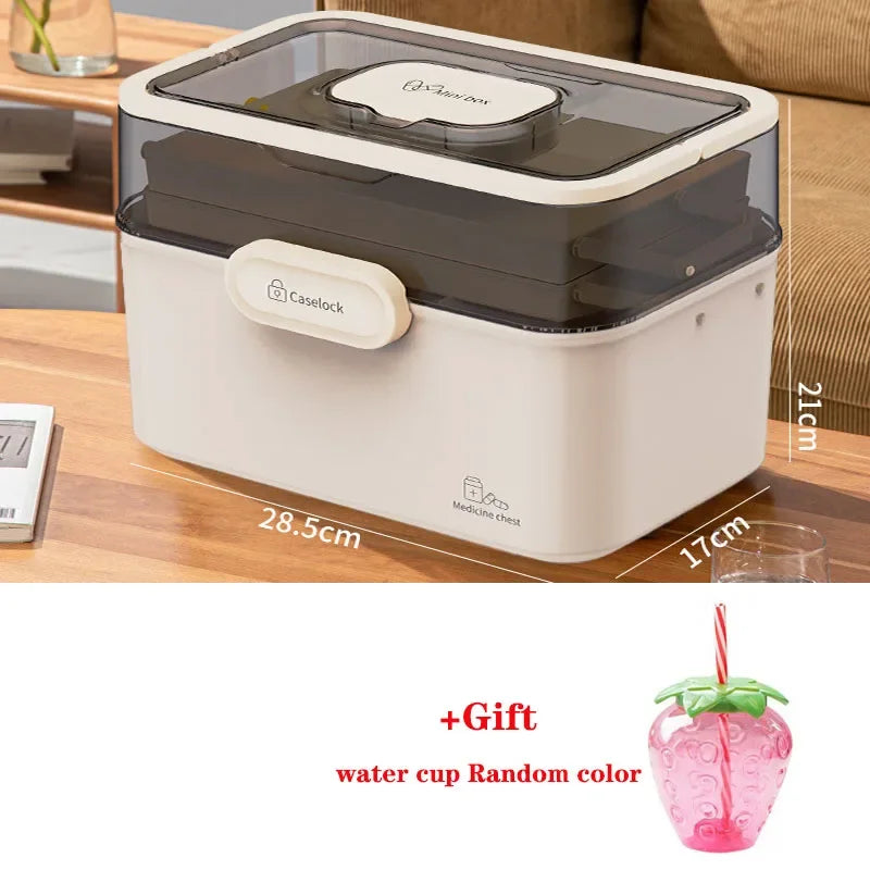 Household Medicine Box Large-capacity Medicine Multi-layer Sorting Storage Box Portable Storage Box for Groceries