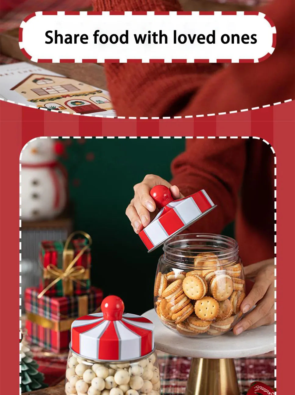 Transparent Gift Jar for Snacks, Baking, Milk Dates, Cookies, Puff Pastry & Storage