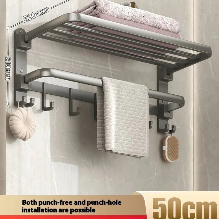 Suction Cup Towel Rack, Bathroom Non-punching Bath Towel Rack, Bathroom Rack Integrated Toilet Hook Towel Hanging Rod