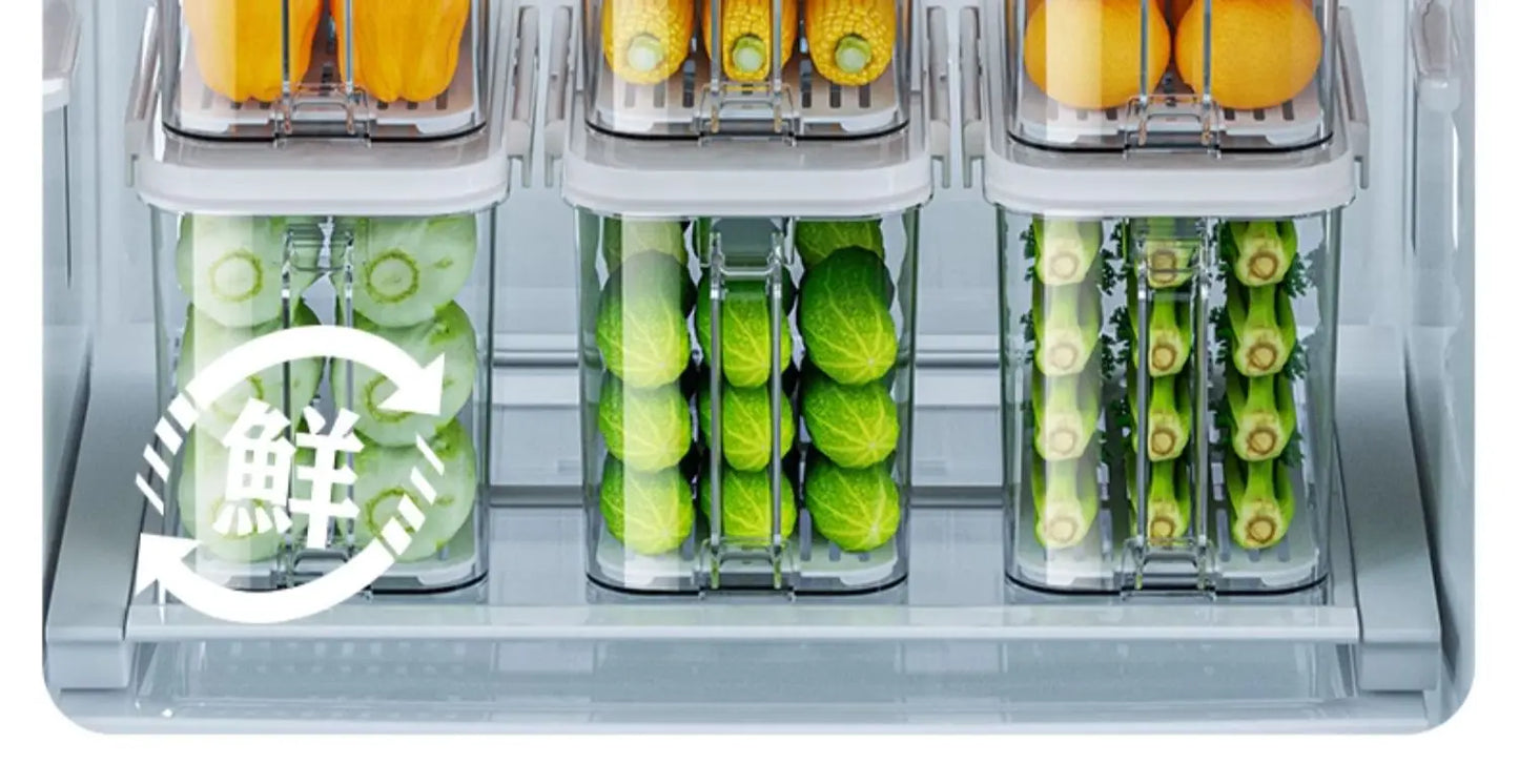 Food-Grade Vacuum Food Storage Containers Airtight Boxes for Fruits Veggies Freezer-Safe Divider Boxes Fridge Organization