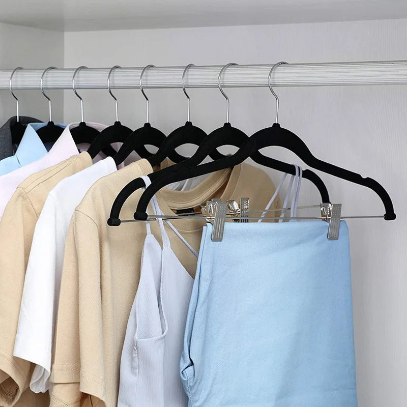 5 Pcs/lot Garment Suit Multifunction Clothes Hangers with Clips Non-Slip Closet Laundry Wardrobe Organizer Drying Rack Velvet