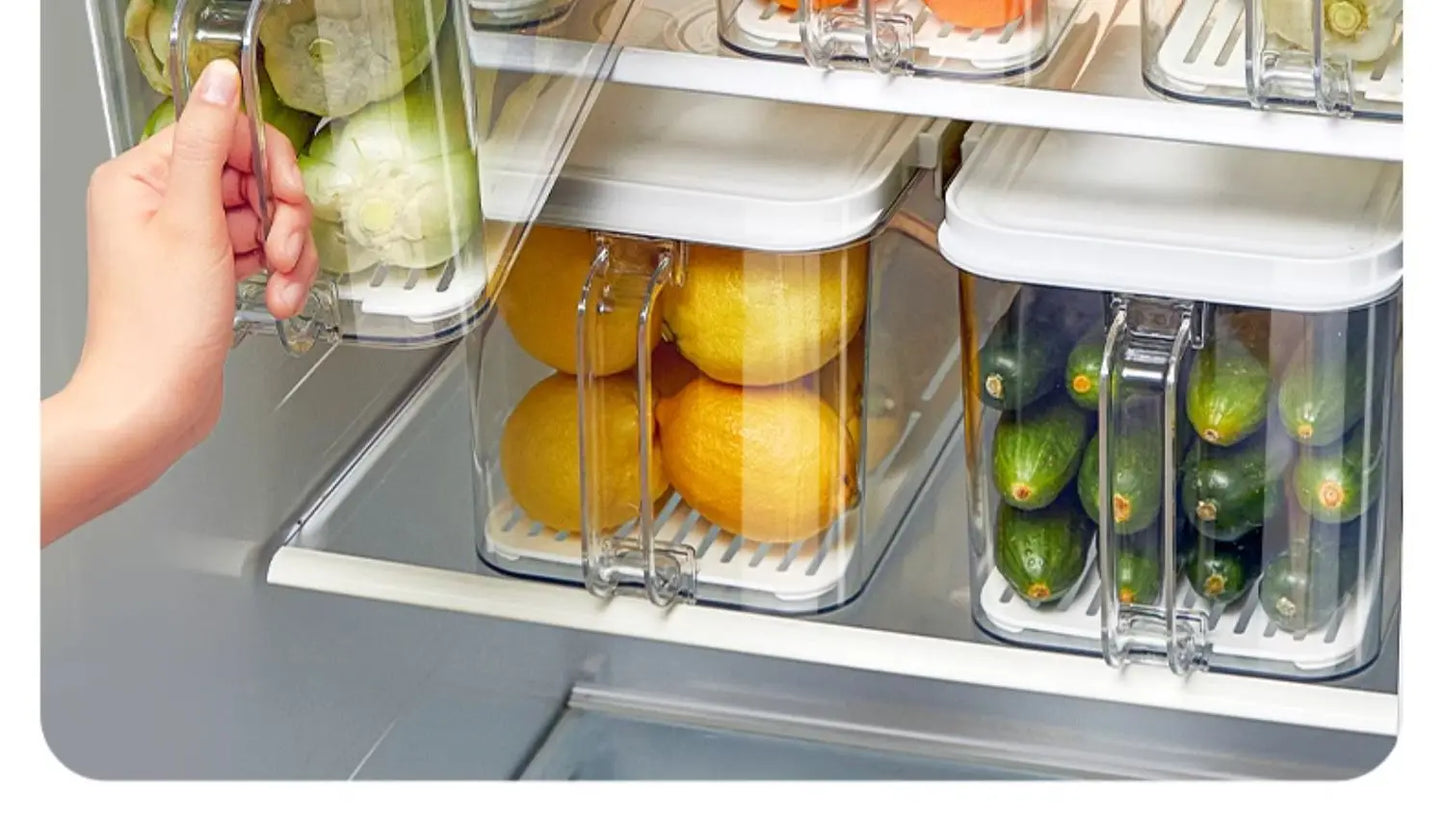 Food-Grade Vacuum Food Storage Containers Airtight Boxes for Fruits Veggies Freezer-Safe Divider Boxes Fridge Organization