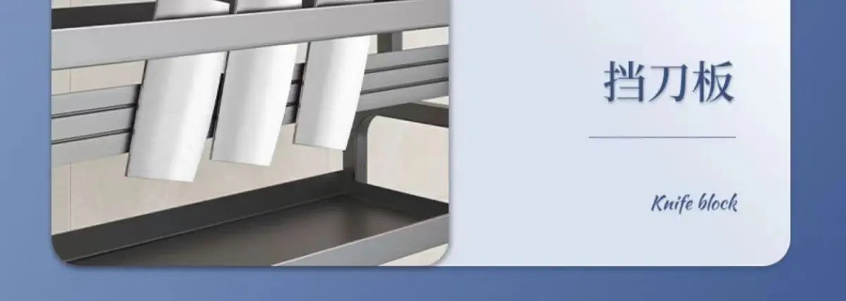 Stainless Steel Kitchen Countertop Organizer Multi-Functional Storage Rack for Seasonings Knives Chopsticks Soy Sauce Vinegar