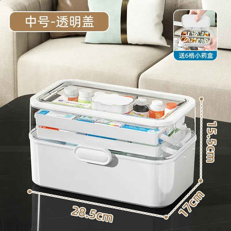 Household Medicine Box Large-capacity Medicine Multi-layer Sorting Storage Box Portable Storage Box for Groceries