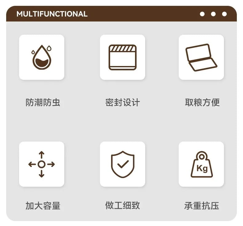 Food-Grade Rice Storage Container for Home, Airtight Rice Bucket with Insect-Proof Moisture-Proof Flour Storage Bin