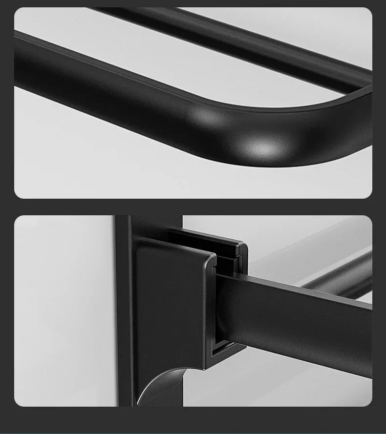 40/50/60CM No-Nail Bathroom Towel Holder Bathroom Accessories Wall Mount Rail Shower Hanger Aluminum Bar Shelf
