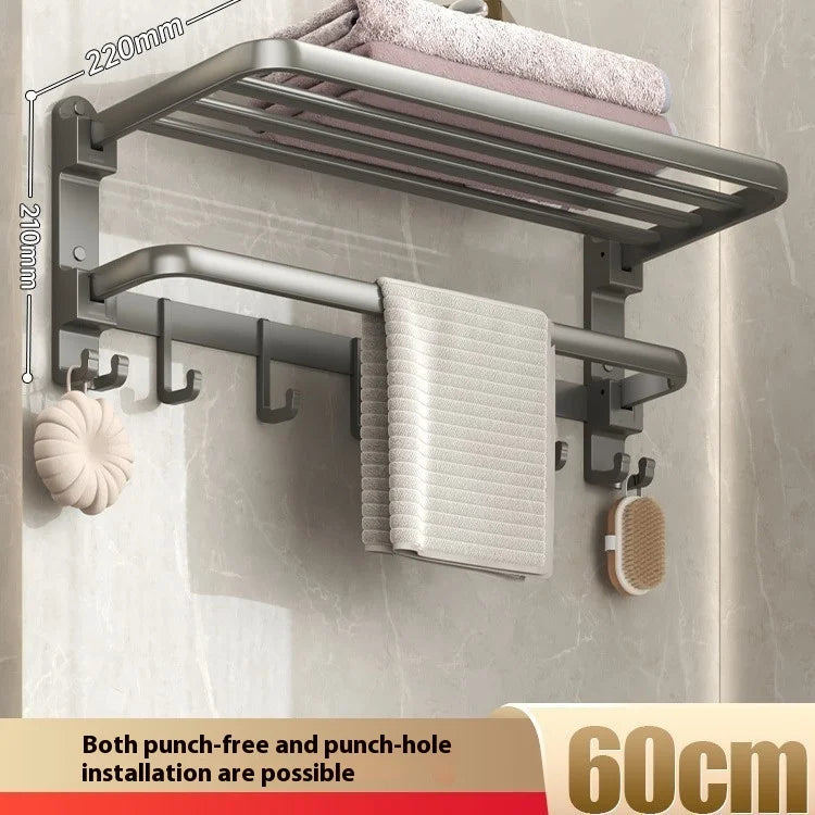Suction Cup Towel Rack, Bathroom Non-punching Bath Towel Rack, Bathroom Rack Integrated Toilet Hook Towel Hanging Rod