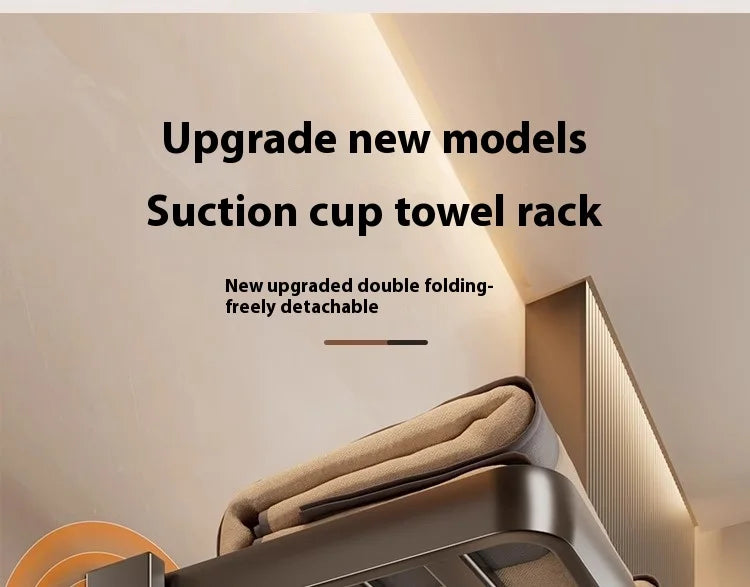 Suction Cup Towel Rack, Bathroom Non-punching Bath Towel Rack, Bathroom Rack Integrated Toilet Hook Towel Hanging Rod