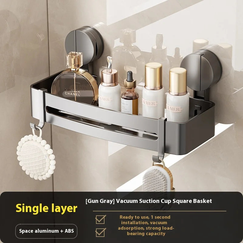 Suction Cup Towel Rack, Bathroom Non-punching Bath Towel Rack, Bathroom Rack Integrated Toilet Hook Towel Hanging Rod