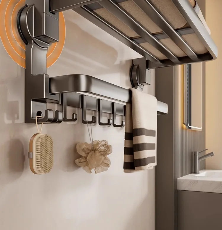 Suction Cup Towel Rack, Bathroom Non-punching Bath Towel Rack, Bathroom Rack Integrated Toilet Hook Towel Hanging Rod