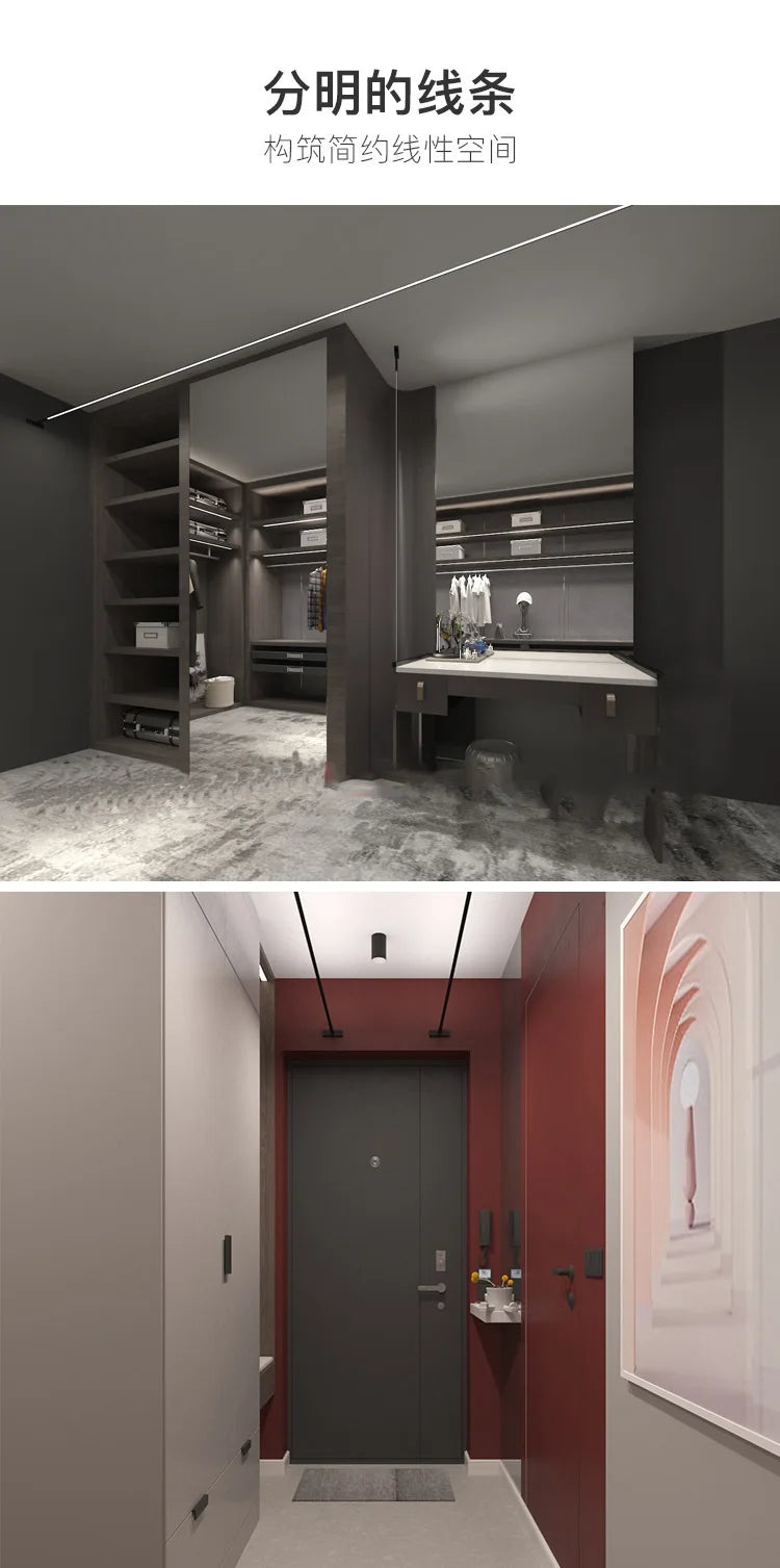 Modern Black White Linear Wall Lamp Skyline Wall Sconce Background LED Bar Strip Living Room Home Decor Lights Bathroom Fixture