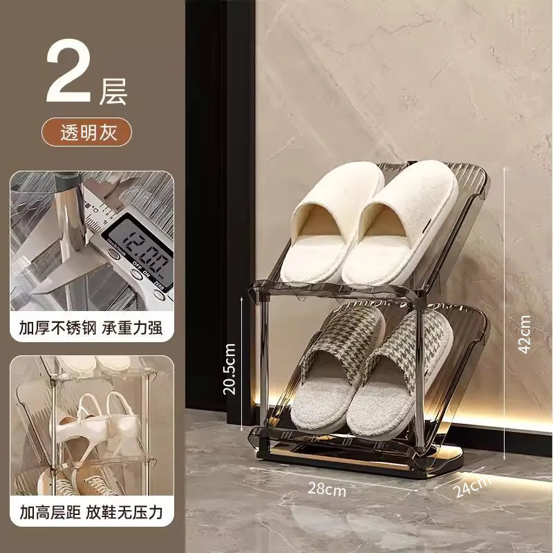 Compact Shoe Rack Multi-Tier Small Narrow Shoe Storage for Home Entryway Rental Dorm Space-Saving Shoe Cabinet