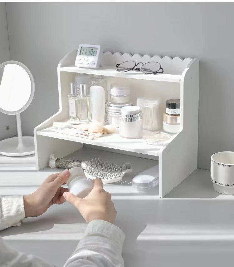 Upgrade Storage with Two-Layer Desktop Organizer Shelf for Home and Office Ins-Style Rack for Books and Stationery