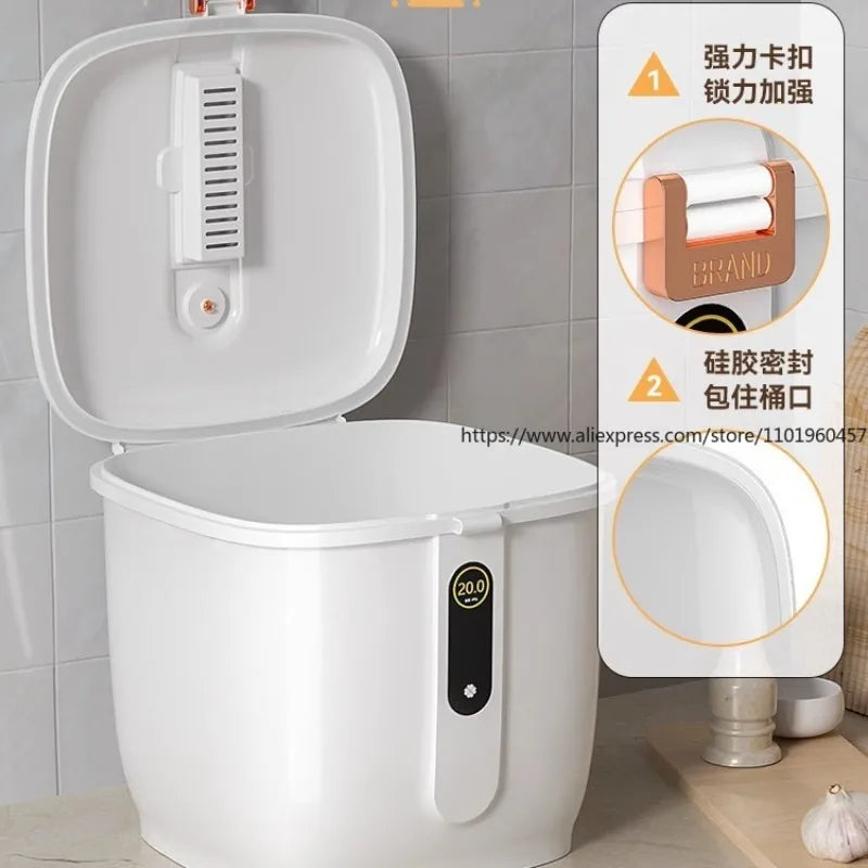 Food-Grade Rice Storage Container for Home, Airtight Rice Bucket with Insect-Proof Moisture-Proof Flour Storage Bin