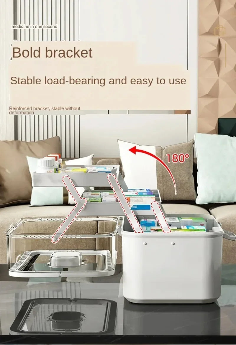 Household Medicine Box Large-capacity Medicine Multi-layer Sorting Storage Box Portable Storage Box for Groceries