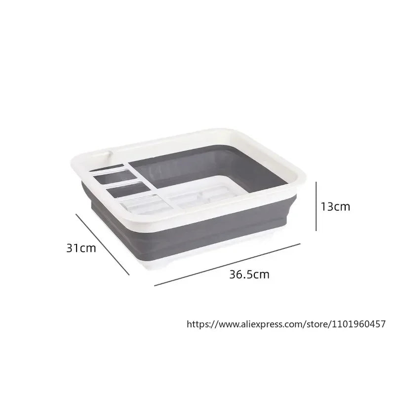 Foldable Dish Rack Kitchen Storage Holder Drainer Bowl Tableware Plate Portable Drying Rack Home Dinnerware Dish Rack Organizer