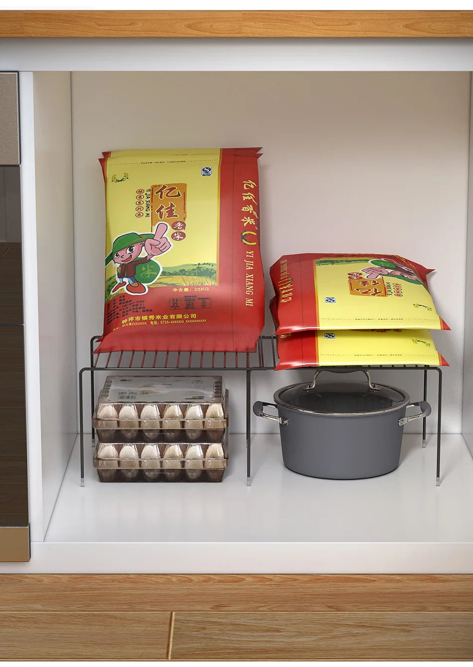 Iron Kitchen Spice Organizer Adjustable Storage Shelf Under The Sink Dish Drying Rack Multifunctional Cabinet Seasoning Holder