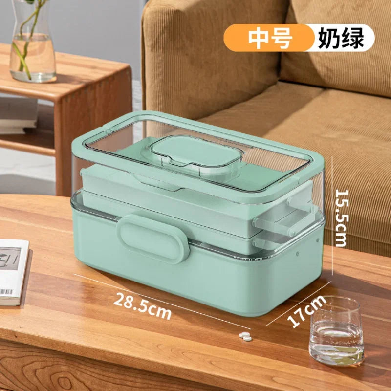 Household Medicine Box Large-capacity Medicine Multi-layer Sorting Storage Box Portable Storage Box for Groceries