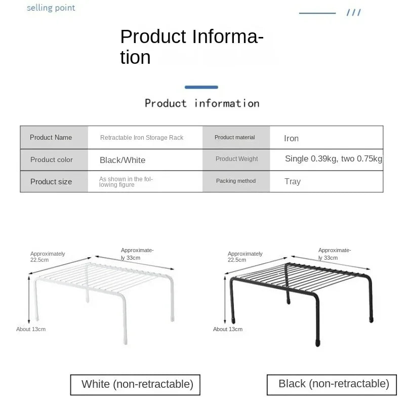 Iron Kitchen Spice Organizer Adjustable Storage Shelf Under The Sink Dish Drying Rack Multifunctional Cabinet Seasoning Holder