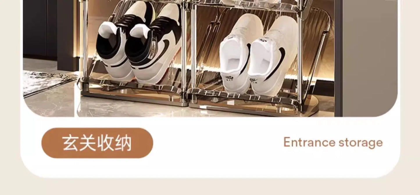 Compact Shoe Rack Multi-Tier Small Narrow Shoe Storage for Home Entryway Rental Dorm Space-Saving Shoe Cabinet