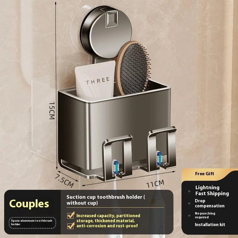 Suction Cup Towel Rack, Bathroom Non-punching Bath Towel Rack, Bathroom Rack Integrated Toilet Hook Towel Hanging Rod