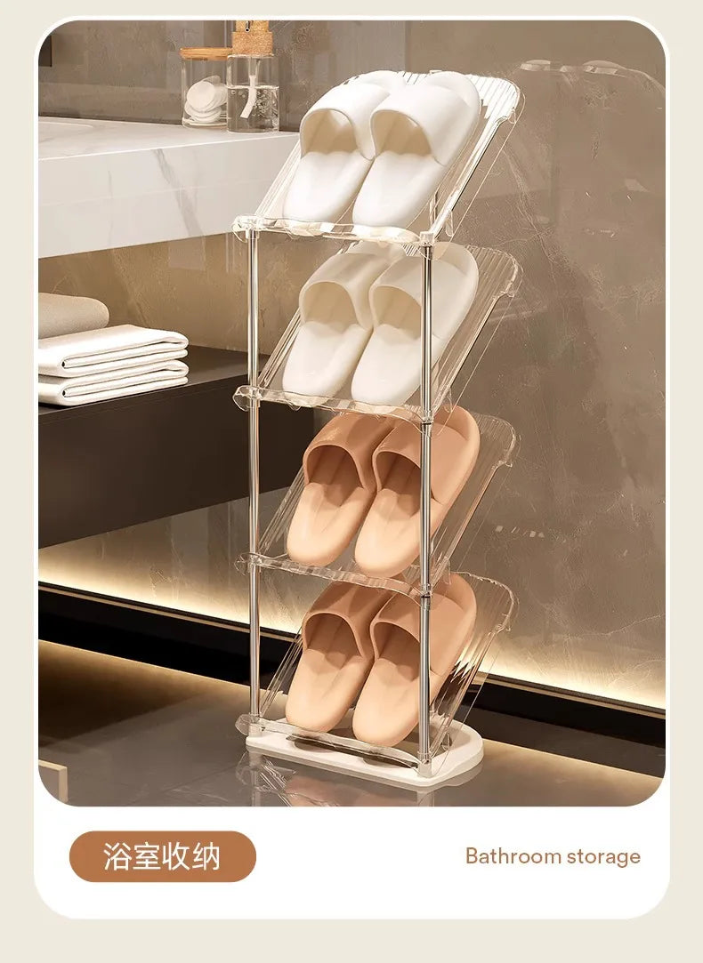 Compact Shoe Rack Multi-Tier Small Narrow Shoe Storage for Home Entryway Rental Dorm Space-Saving Shoe Cabinet