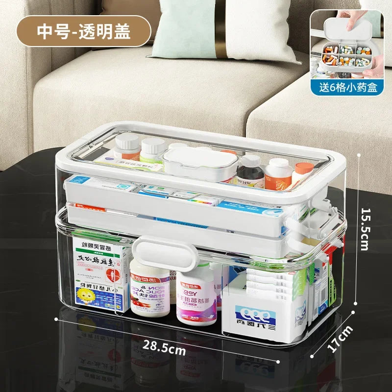 Household Medicine Box Large-capacity Medicine Multi-layer Sorting Storage Box Portable Storage Box for Groceries