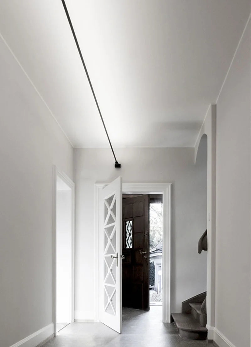 Modern Black White Linear Wall Lamp Skyline Wall Sconce Background LED Bar Strip Living Room Home Decor Lights Bathroom Fixture