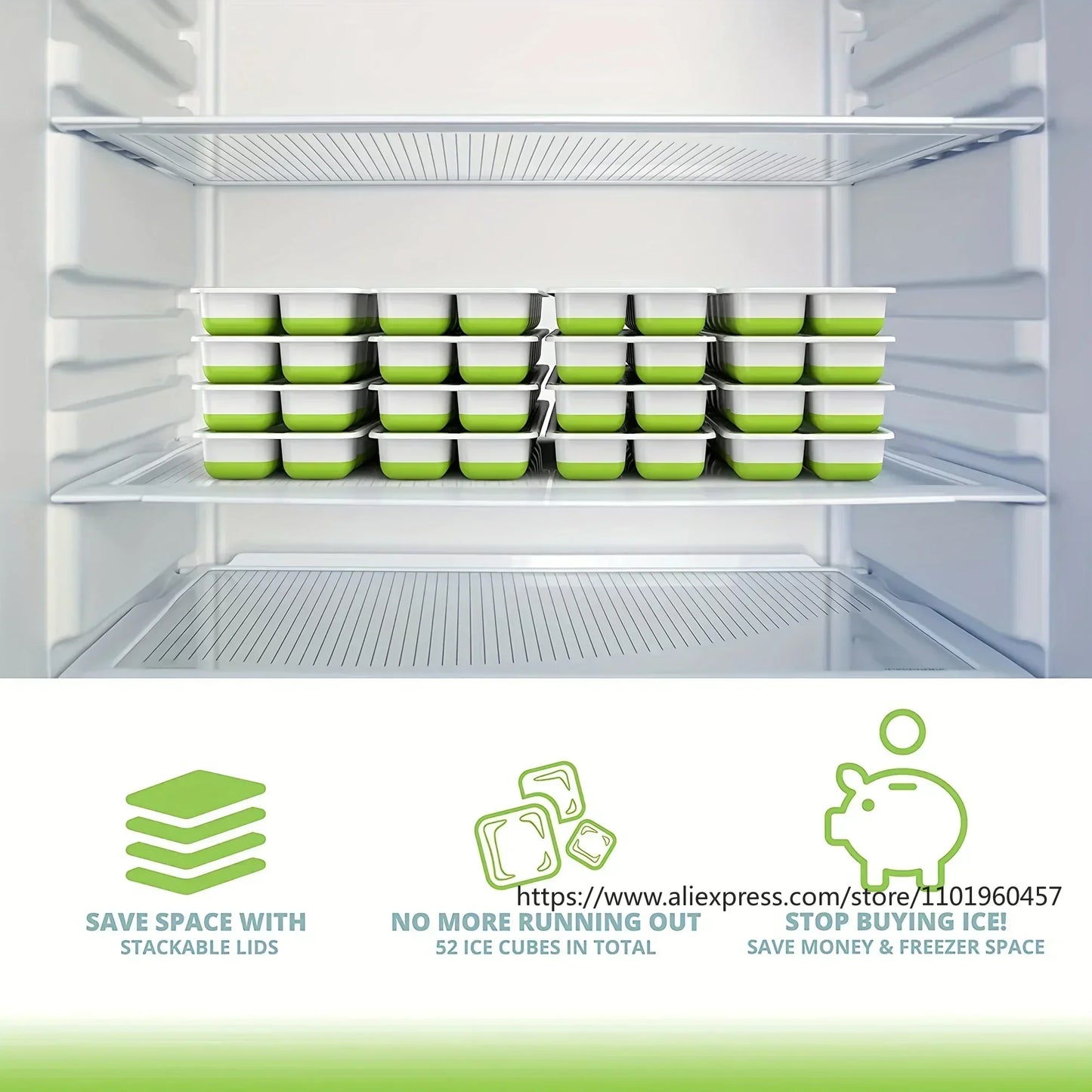 1pcs, Silicone Ice Cube Mold, Easy-Release & Flexible Mold With Spill-Resistant Removable Lid, Stackable Ice Trays With Covers