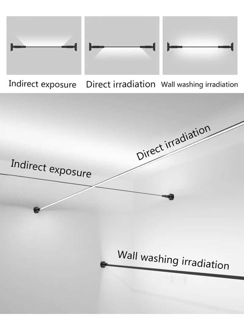 Modern Black White Linear Wall Lamp Skyline Wall Sconce Background LED Bar Strip Living Room Home Decor Lights Bathroom Fixture