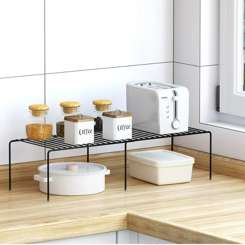 Iron Kitchen Spice Organizer Adjustable Storage Shelf Under The Sink Dish Drying Rack Multifunctional Cabinet Seasoning Holder