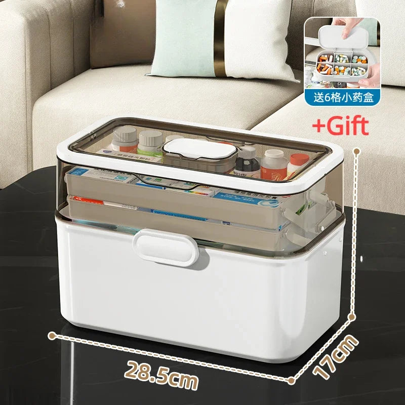 Household Medicine Box Large-capacity Medicine Multi-layer Sorting Storage Box Portable Storage Box for Groceries