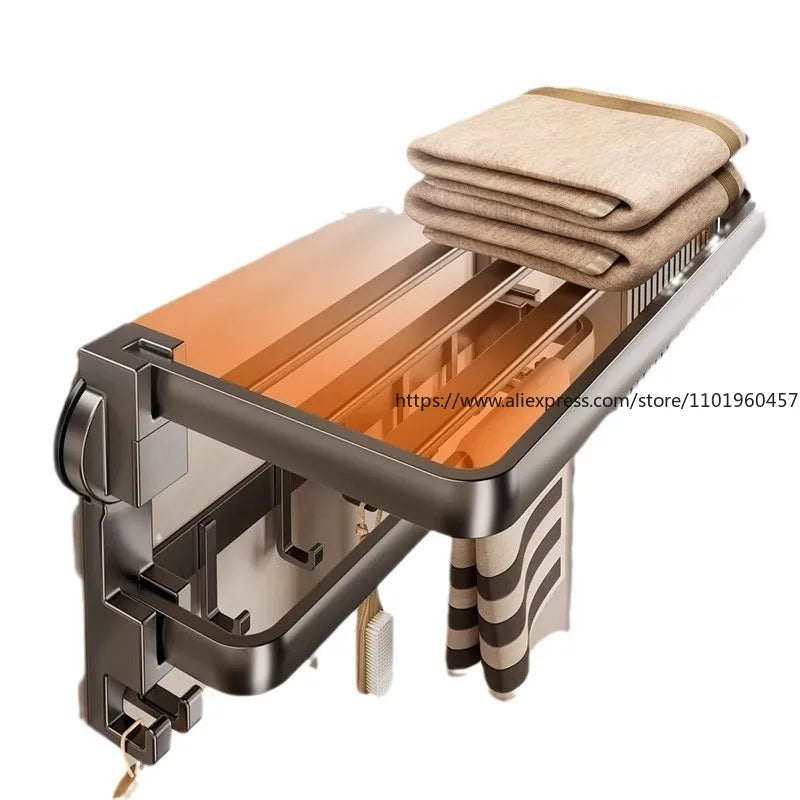 Suction Cup Towel Rack, Bathroom Non-punching Bath Towel Rack, Bathroom Rack Integrated Toilet Hook Towel Hanging Rod