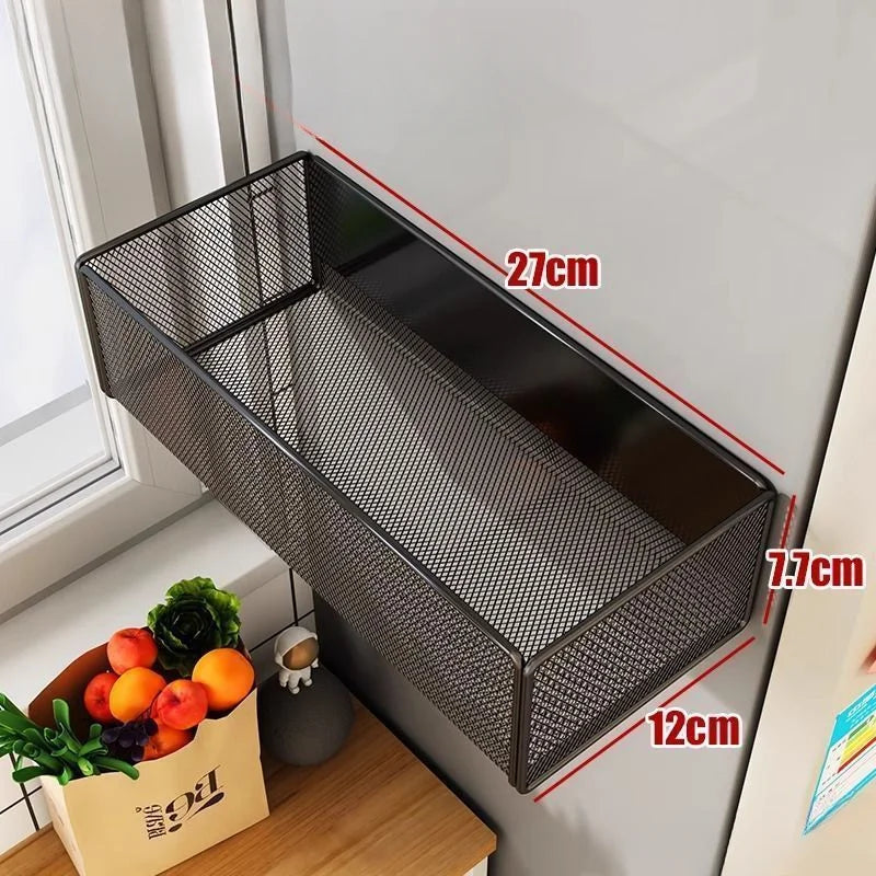 Home Refrigerator Shelf Side Storage Magnetic Artifact Side Side Hanging Basket Basket Box Supplies Household Summary Holder