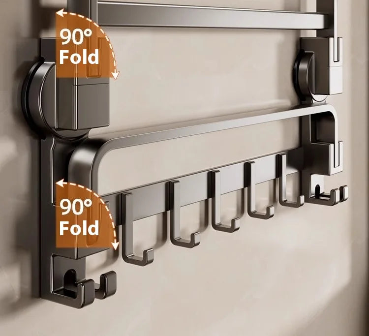 Suction Cup Towel Rack, Bathroom Non-punching Bath Towel Rack, Bathroom Rack Integrated Toilet Hook Towel Hanging Rod