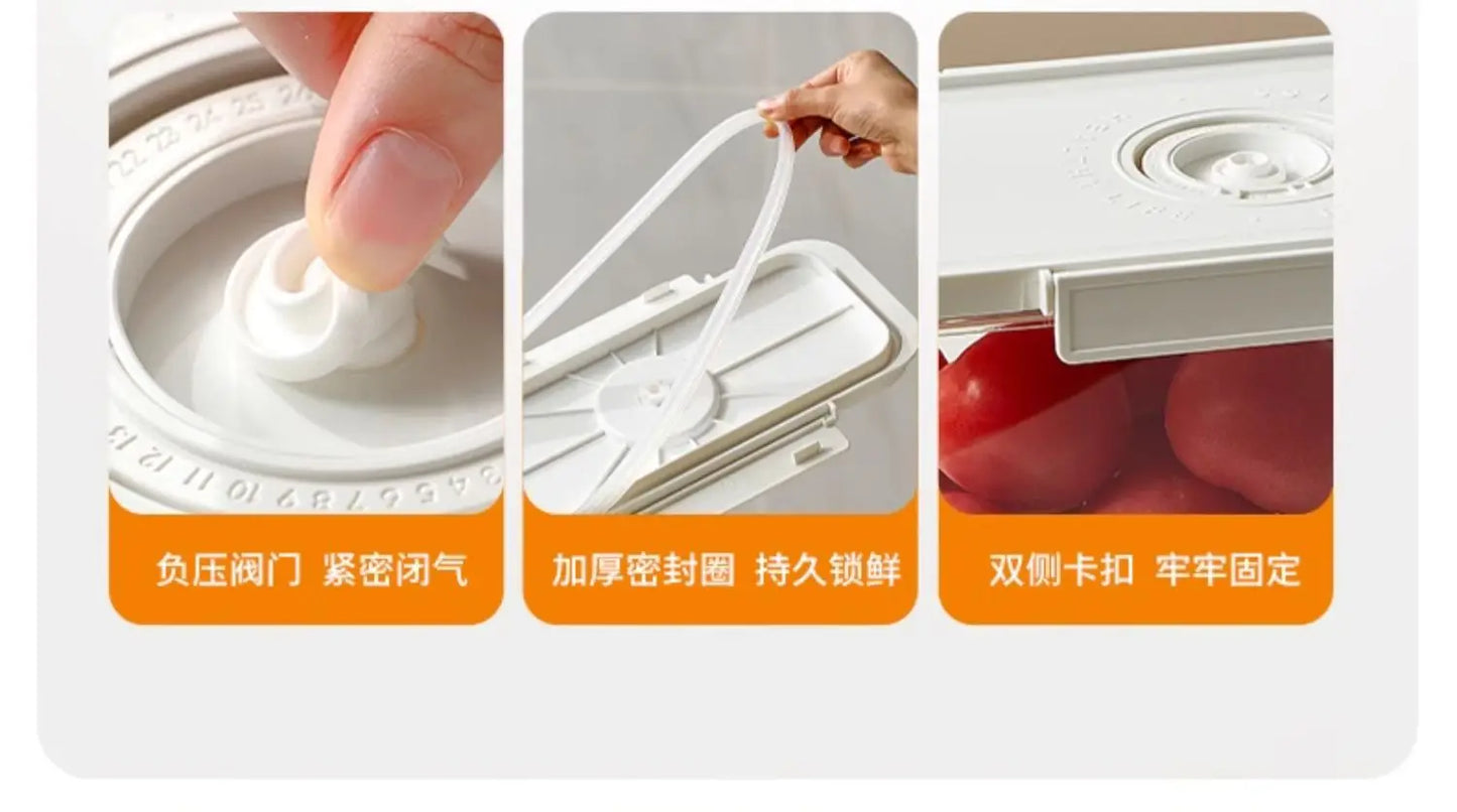 Food-Grade Vacuum Food Storage Containers Airtight Boxes for Fruits Veggies Freezer-Safe Divider Boxes Fridge Organization