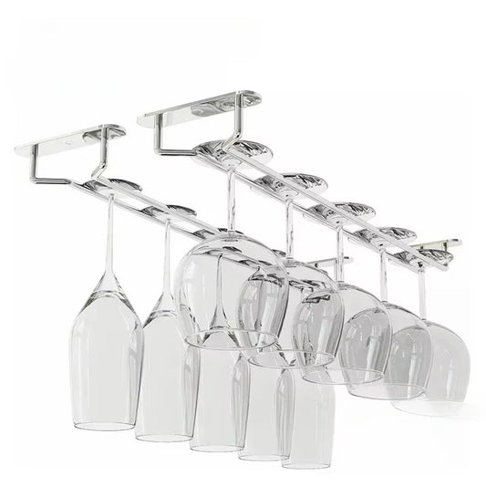 Stylish Hanging Wine Glass Rack for Bars and Homes Vintage-Inspired Hanging Wine Glass Rack for Home Bars