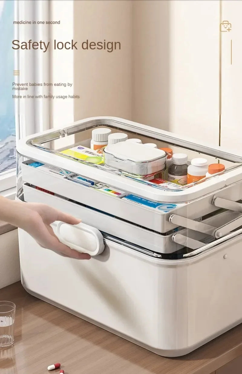 Household Medicine Box Large-capacity Medicine Multi-layer Sorting Storage Box Portable Storage Box for Groceries
